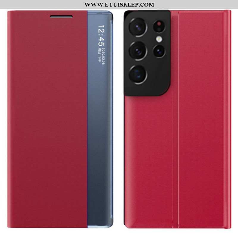Etui Na Telefon do Samsung Galaxy S21 Ultra 5G Tkanina Ze Sztucznej Skóry